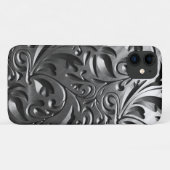 Zilvermetaal gegraveerd ziet er abstract grijs sta Case-Mate iPhone case (Achterkant (horizontaal))