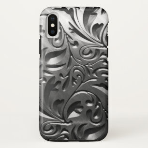 Zilvermetaal gegraveerd ziet er abstract grijs sta Case-Mate iPhone case