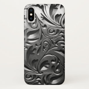 Zilvermetaal gegraveerd ziet er abstract grijs sta Case-Mate iPhone case