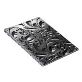 Zilvermetaal gegraveerd ziet er abstract grijs sta notitieboek (Rechterzijde)