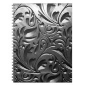Zilvermetaal gegraveerd ziet er abstract grijs sta notitieboek (Voorkant)