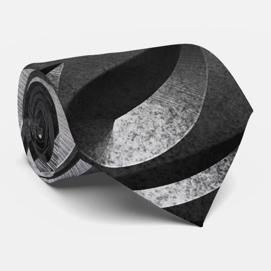 Zilvermetaal gegraveerd ziet er abstract grijs sta stropdas (Opgerold)