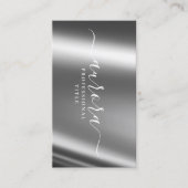 zilvermetallic gratie visitekaartje (Voorkant)