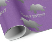zilverolifant - paars cadeaupapier (Rol Hoek)