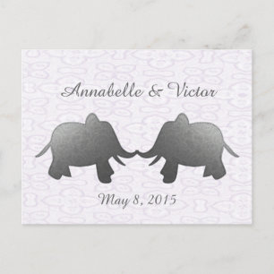 zilverolifant - wit briefkaart