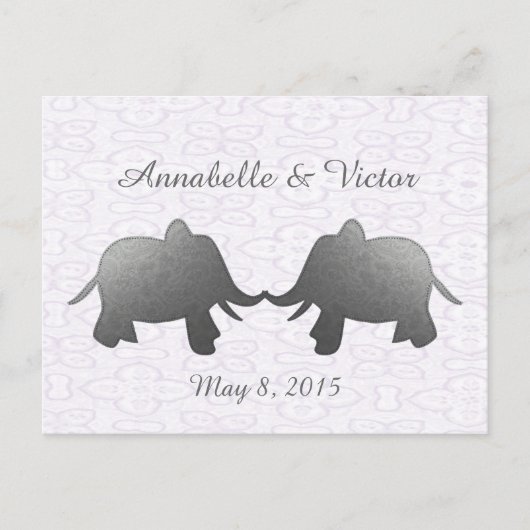 zilverolifant - wit briefkaart (Voorkant)