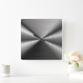 Zilveroptische illusie vierkante klok (Huis)