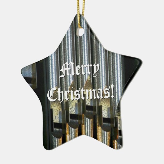 Zilverorgpijpen kerstversiering keramisch ornament (Links)