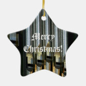 Zilverorgpijpen kerstversiering keramisch ornament (Achterkant)