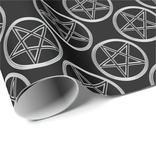 Zilverpentagram Cadeaupapier (Rol Hoek)