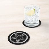Zilverpentagram Ronde Kartonnen Onderzetter (Insitu)