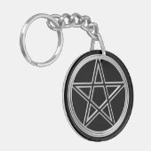 Zilverpentagram Sleutelhanger (Voorkant Links)