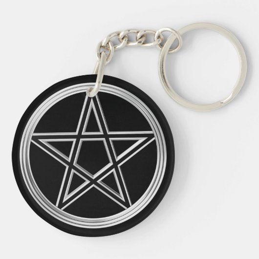 Zilverpentagram Sleutelhanger (Achterkant)
