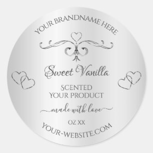  zilverproduct labels  decor hart