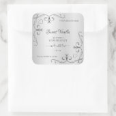 zilverproductlabels decor-hoeken vierkante sticker (Tas)