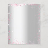 Zilverroze floralen glitter bruiloft flyer (Achterkant)