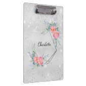 Zilverroze floralen klembord (Rechts)