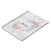 Zilverroze floralen notitieboek (Linkerzijde)