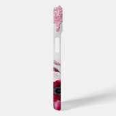 Zilverroze glitterbloemen Case-Mate iPhone case (Achterkant / Rechts)