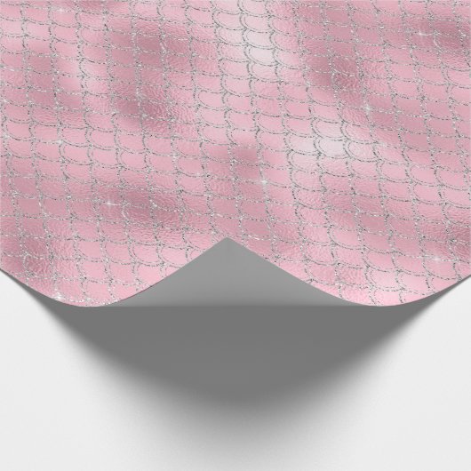 zilverroze zeemeermin cadeaupapier (Hoek)