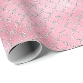 zilverroze zeemeermin cadeaupapier
