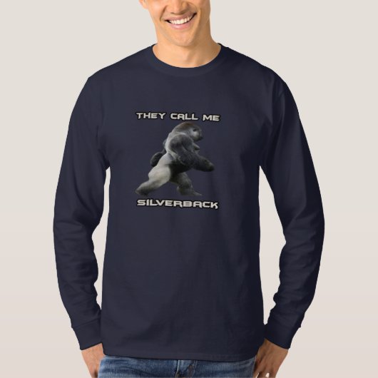Zilverrug Gorilla Lange T-shirt (Voorkant)
