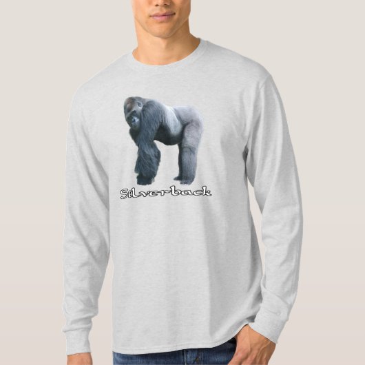 Zilverrug Gorilla Lange T-shirt (Voorkant)