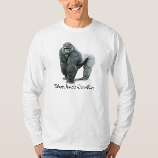 Zilverruggorilla Lange T-shirt (Voorkant)