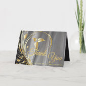 Zilversatin en goudbloem bedankkaart (Voorkant)