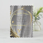 Zilversatin en goudbloem Jubileum Kaart (Staand voorkant)