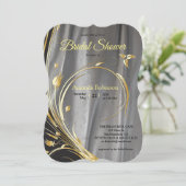 Zilversatin en goudbloem Vrijgezellenfeest Kaart (Staand voorkant)