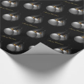 Zilverslinders op zwart omslagpapier cadeaupapier (Hoek)