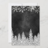 Zilversneeuw met zwarte kerstwinter bruiloft kaart (Achterkant)