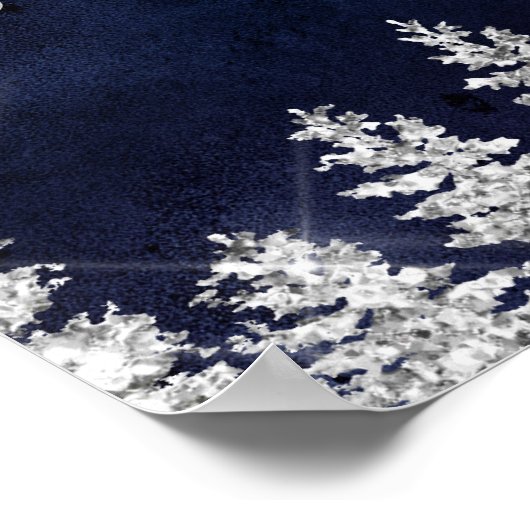 Zilversneeuw voor de kerstwinter poster (Hoek)