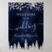 Zilversneeuw voor de kerstwinter poster (Voorkant)