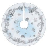 Zilversneeuwvlokken en blauwe waterverf kerstboom rok (Voorkant)