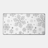 Zilversneeuwvlokken op wit bureaumat (Voorkant)