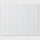 Zilversneeuwvlokken op wit cadeaupapier (Vlak)