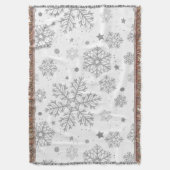 Zilversneeuwvlokken op wit deken (Voorkant Verticaal)