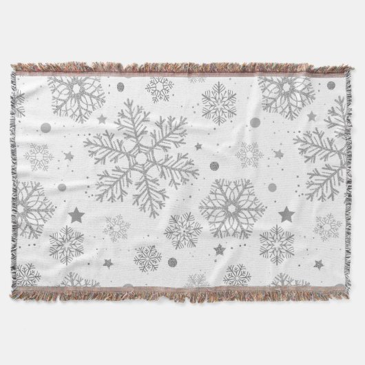 Zilversneeuwvlokken op wit deken (Voorkant)