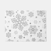 Zilversneeuwvlokken op wit deurmat (Voorkant)