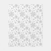 Zilversneeuwvlokken op wit fleece deken (Voorkant)