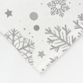 Zilversneeuwvlokken op wit fleece deken (Hoek)