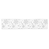 Zilversneeuwvlokken op wit korte tafelloper (Horizontaal)