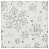 Zilversneeuwvlokken op wit stof (Swatch)