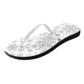 Zilversneeuwvlokken op wit teenslippers (Schuin)