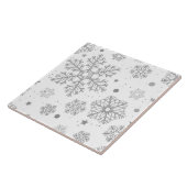 Zilversneeuwvlokken op wit tegeltje (Zijkant)