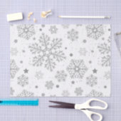 Zilversneeuwvlokken op wit tissuepapier (Craft)