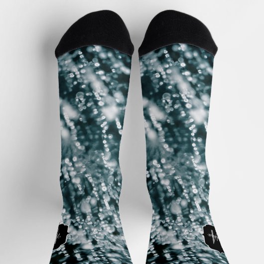 Zilversparren Bevroren IJskepel abstract Monogram Sokken (Top)