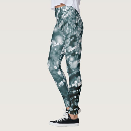 Zilversparren Bevroren ijzeepbellen Leggings (Links)